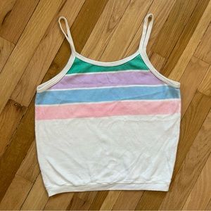 70s Cotton Pastel Stripe Tank Top